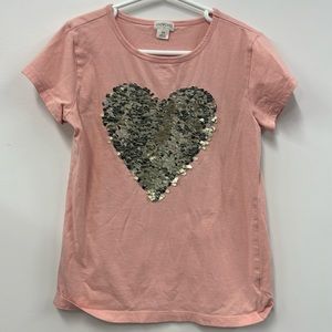 Crewcuts sequin heart pink T-shirt 12